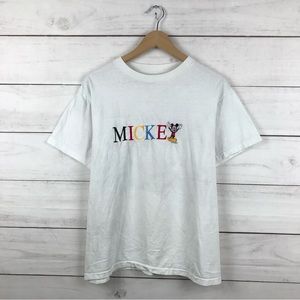 Vintage 1990s Disney Mickey Embroidered T-Shirt